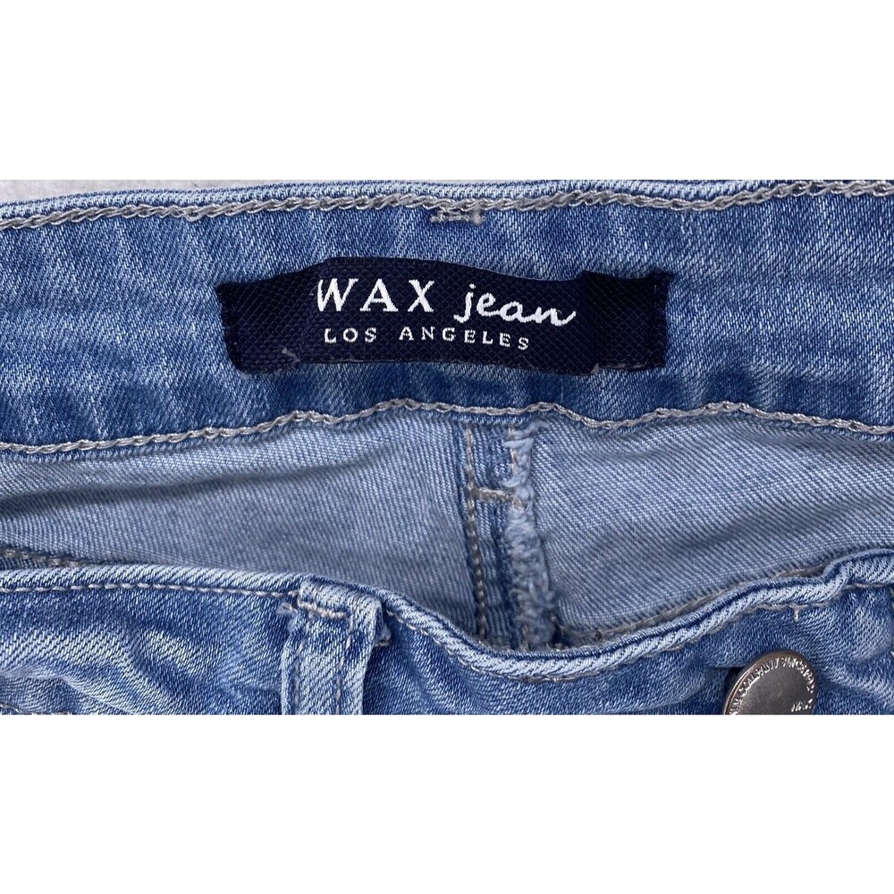 WAX Jean Los Angeles Distressed Skinny Jeans Women 9 Measures 28x27 Rip Shredded - Picture 7 of 11